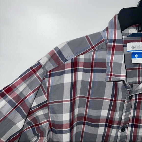 Columbia Button Up Adult XL Mens Multicolor Plaid Long Sleeve 100% Cotton Shirt - Picture 4 of 16